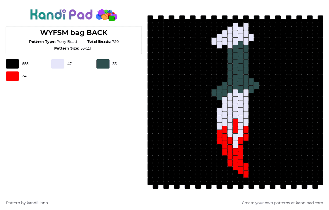 WYFSM bag BACK - Pony Bead Pattern by kandikiann on Kandi Pad - 