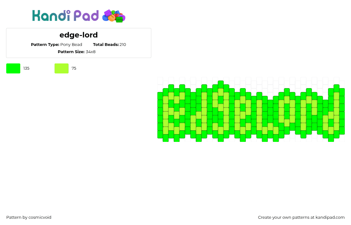 edge-lord - Pony Bead Pattern by cosmicvoid on Kandi Pad - 