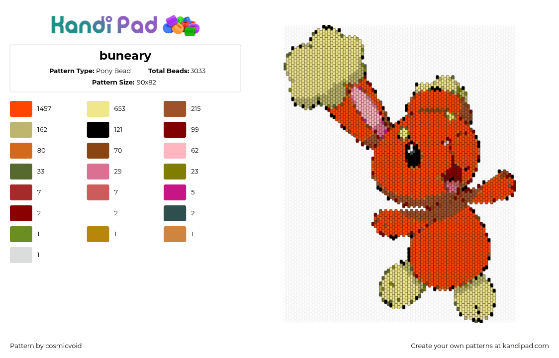 buneary - Pony Bead Pattern by cosmicvoid on Kandi Pad - 