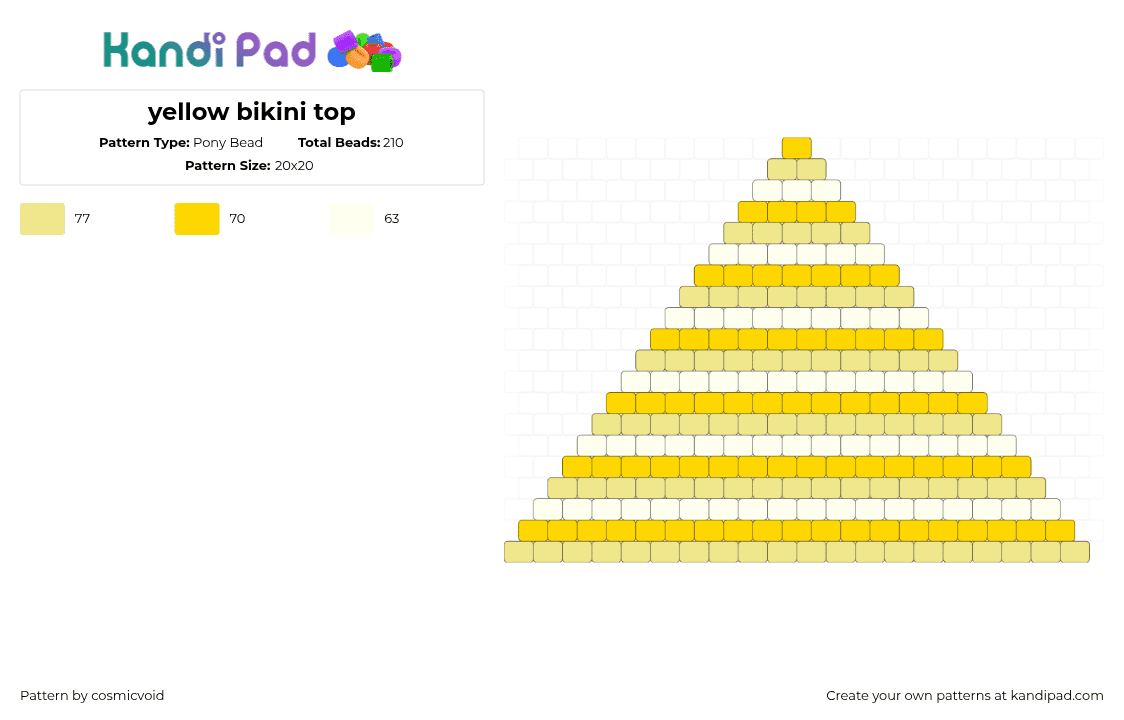 yellow bikini top - Pony Bead Pattern by cosmicvoid on Kandi Pad - stripes,bikini,bra,horizontal,clothing,yellow
