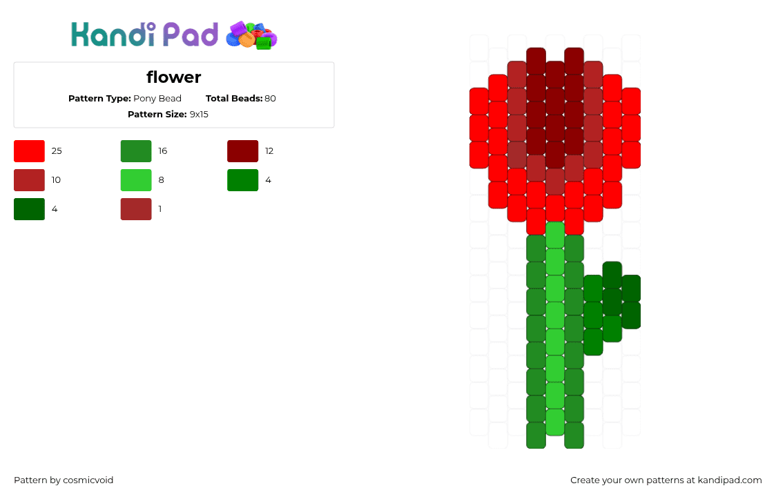 flower - Pony Bead Pattern by cosmicvoid on Kandi Pad - 