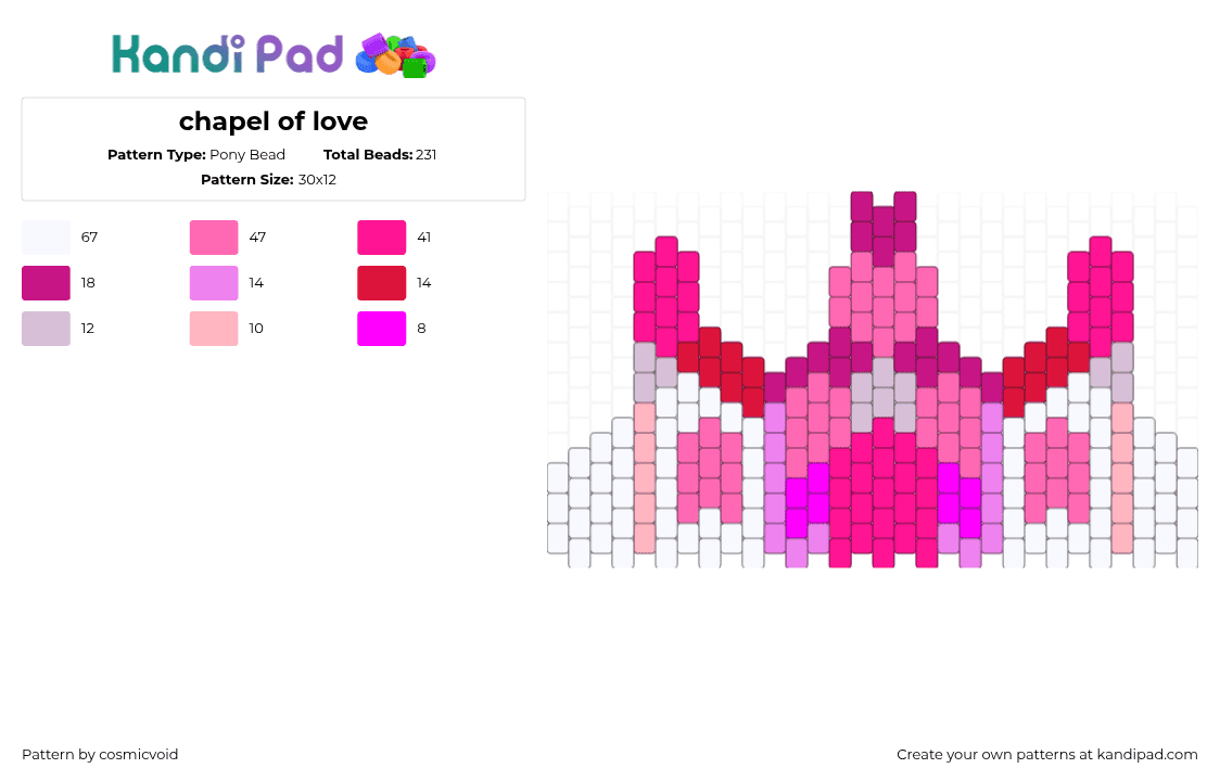 chapel of love - Pony Bead Pattern by cosmicvoid on Kandi Pad - 