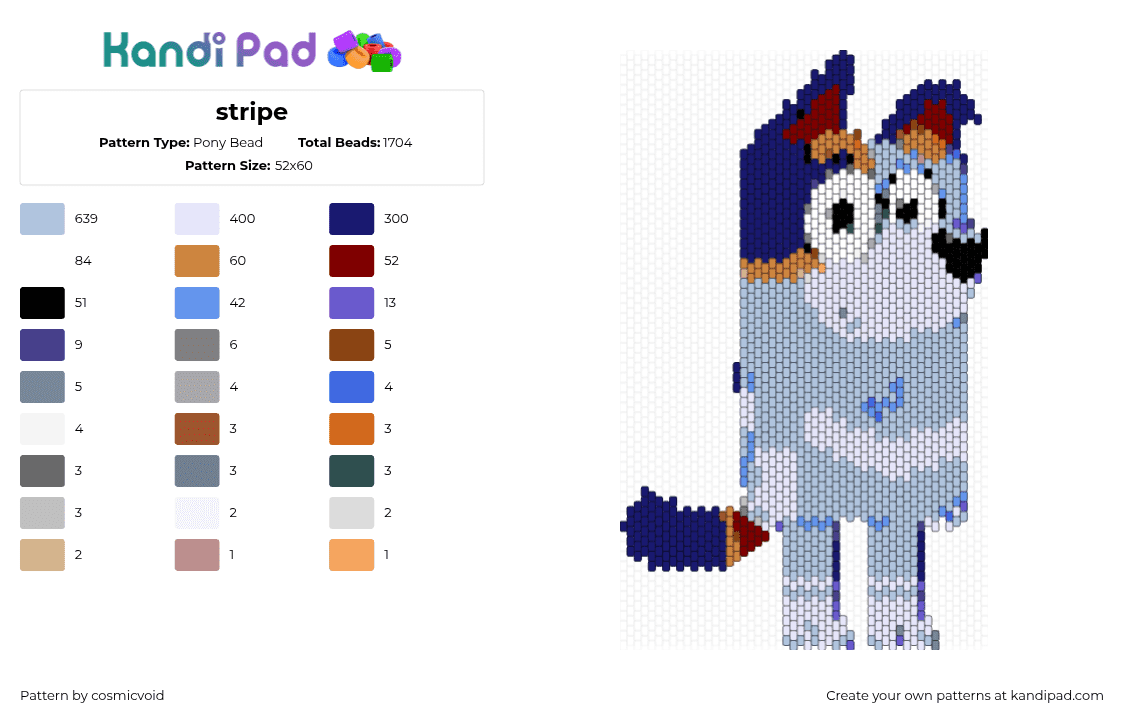 stripe - Pony Bead Pattern by cosmicvoid on Kandi Pad - 