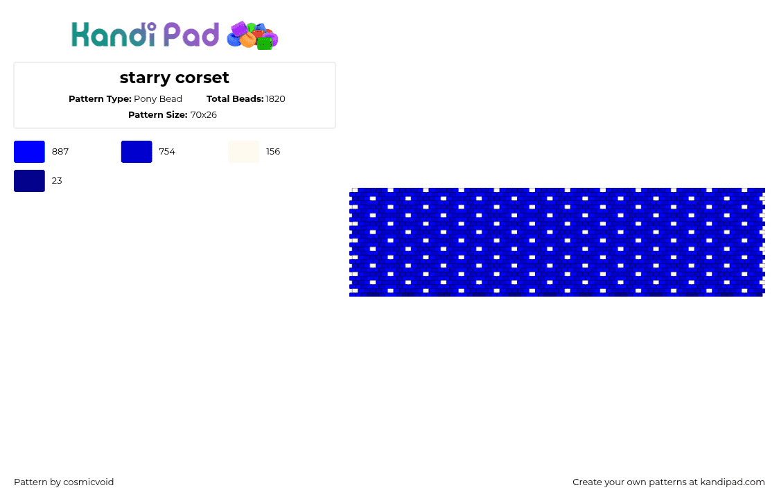 starry corset - Pony Bead Pattern by cosmicvoid on Kandi Pad - purple