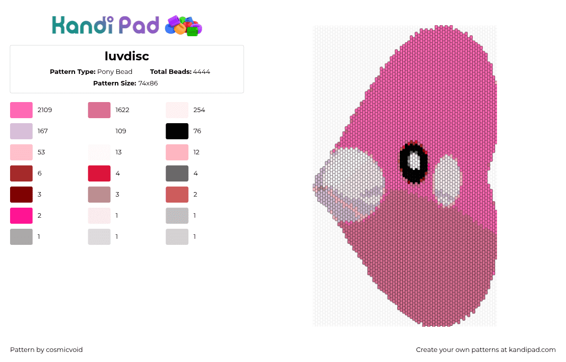 luvdisc - Pony Bead Pattern by cosmicvoid on Kandi Pad - 