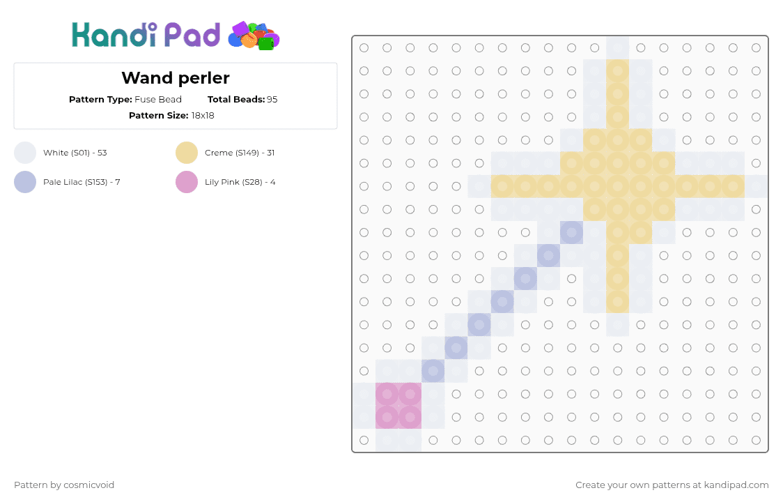 Wand perler - Fuse Bead Pattern by cosmicvoid on Kandi Pad - pink,beige
