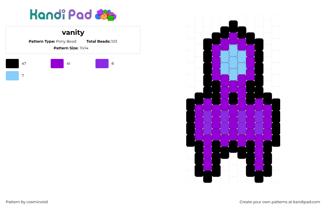 vanity - Pony Bead Pattern by cosmicvoid on Kandi Pad - 