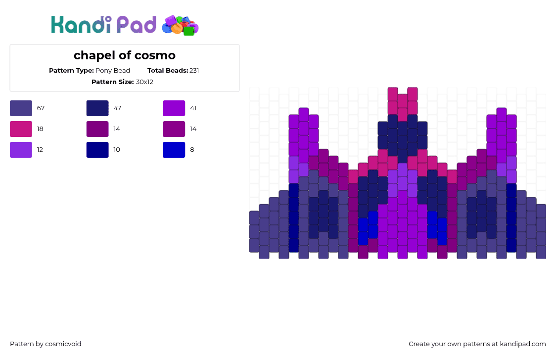 chapel of cosmo - Pony Bead Pattern by cosmicvoid on Kandi Pad - 