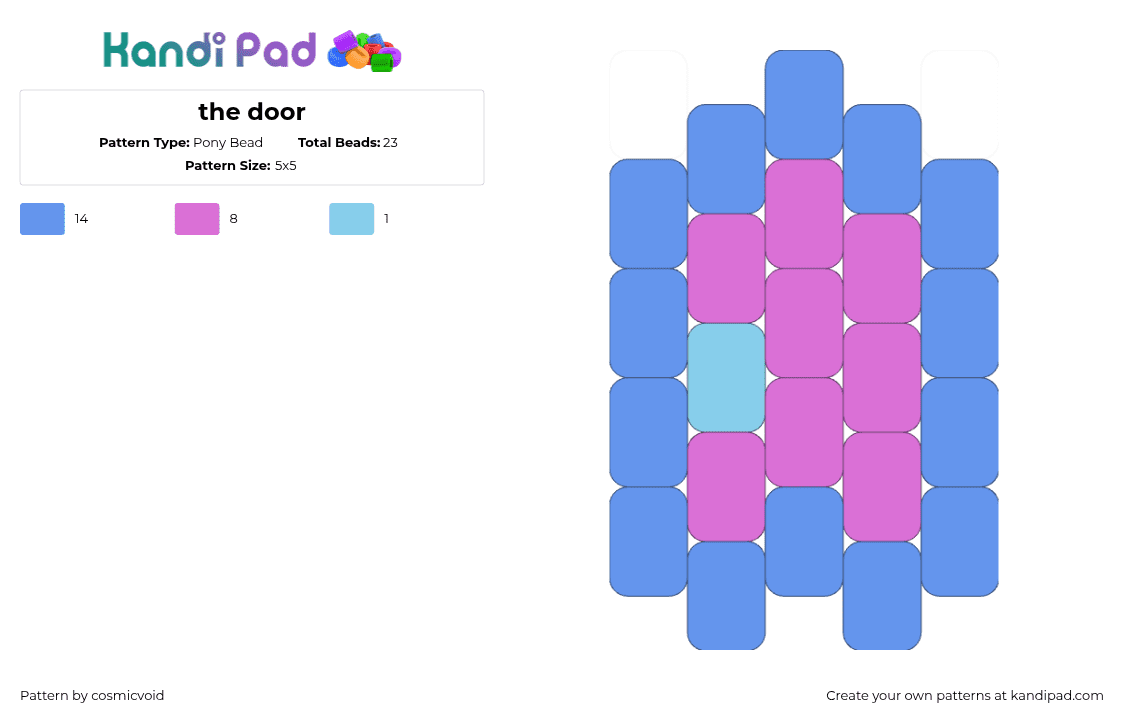 the door - Pony Bead Pattern by cosmicvoid on Kandi Pad - door,simple,charm,purple,blue