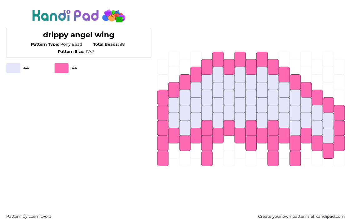 drippy angel wing - Pony Bead Pattern by cosmicvoid on Kandi Pad - 