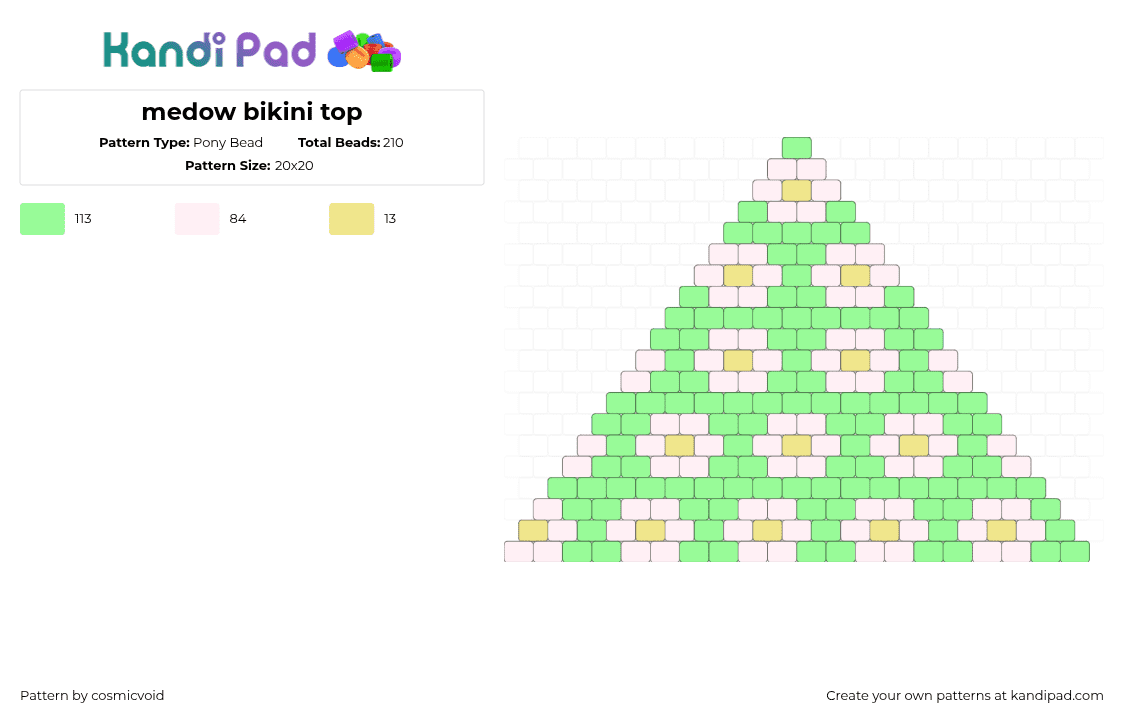 medow bikini top - Pony Bead Pattern by cosmicvoid on Kandi Pad - teal