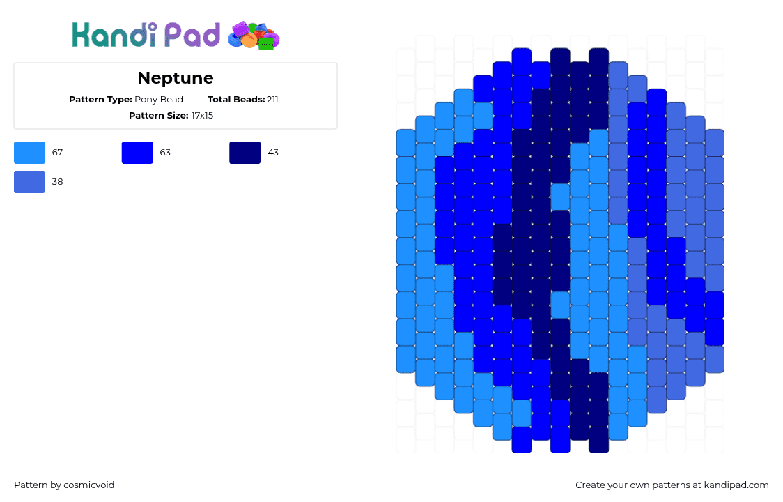 Neptune - Pony Bead Pattern by cosmicvoid on Kandi Pad - 