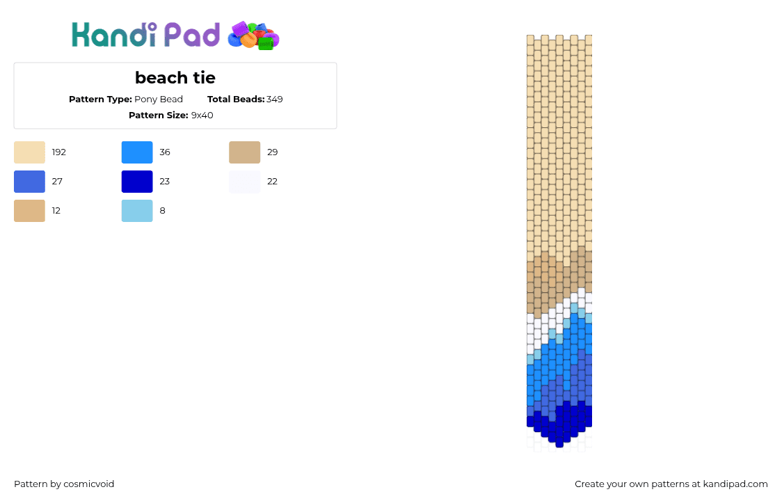 beach tie - Pony Bead Pattern by cosmicvoid on Kandi Pad - 