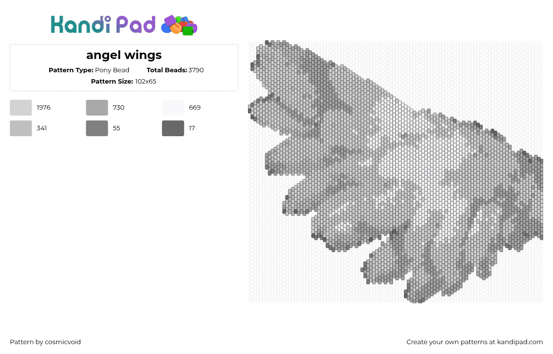 angel wings - Pony Bead Pattern by cosmicvoid on Kandi Pad - 