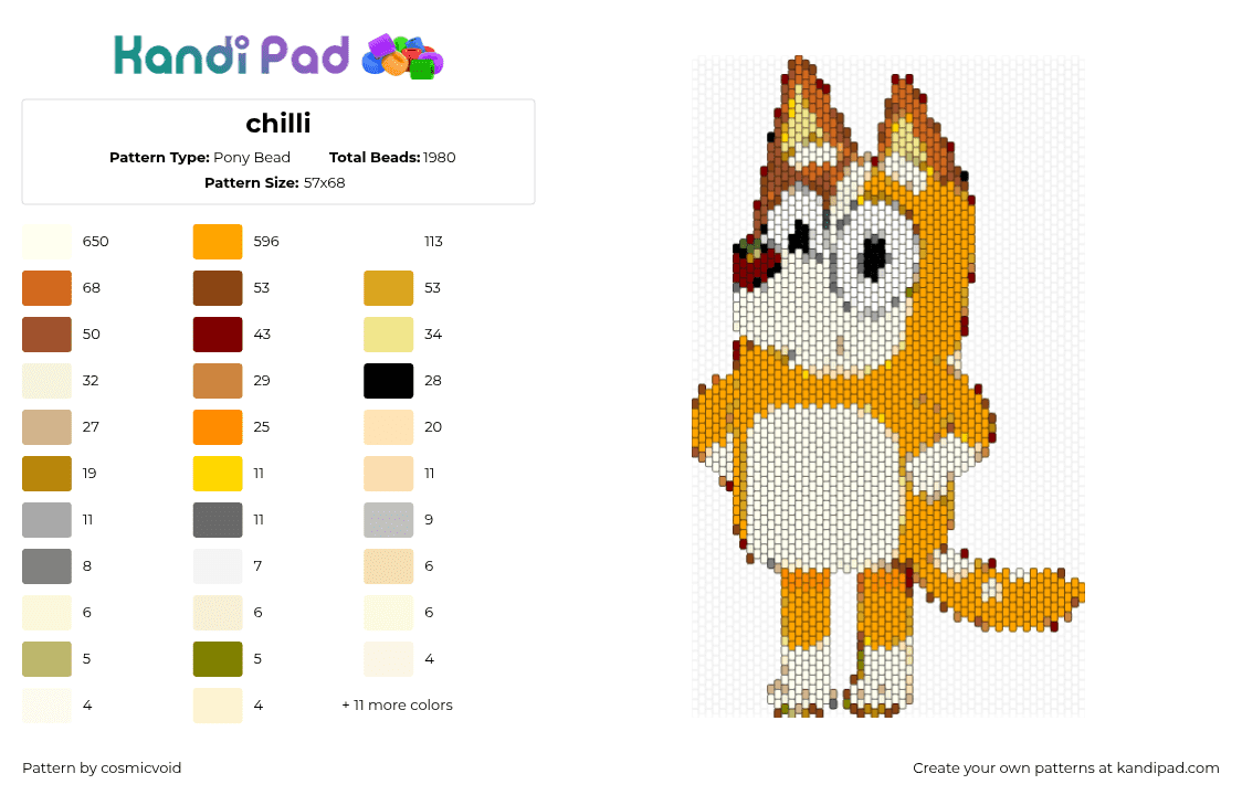 chilli - Pony Bead Pattern by cosmicvoid on Kandi Pad - 