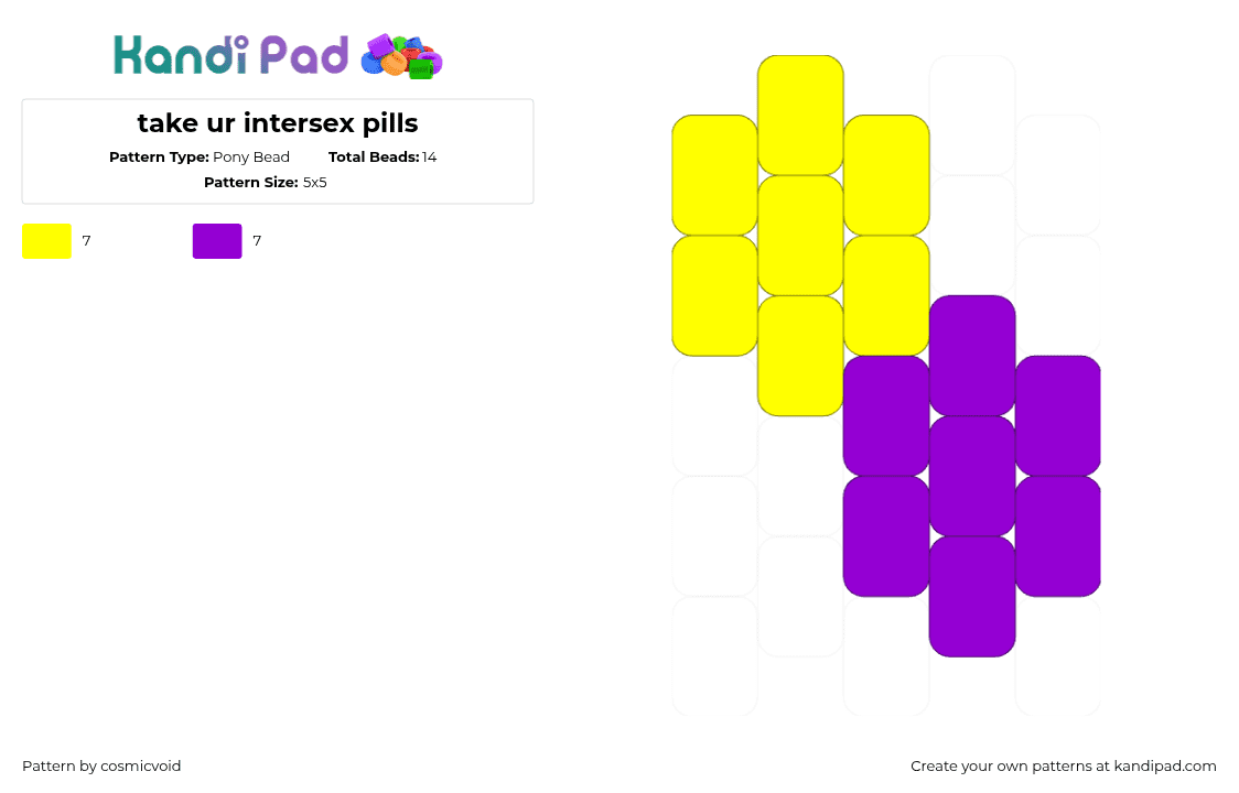 take ur intersex pills - Pony Bead Pattern by cosmicvoid on Kandi Pad - 