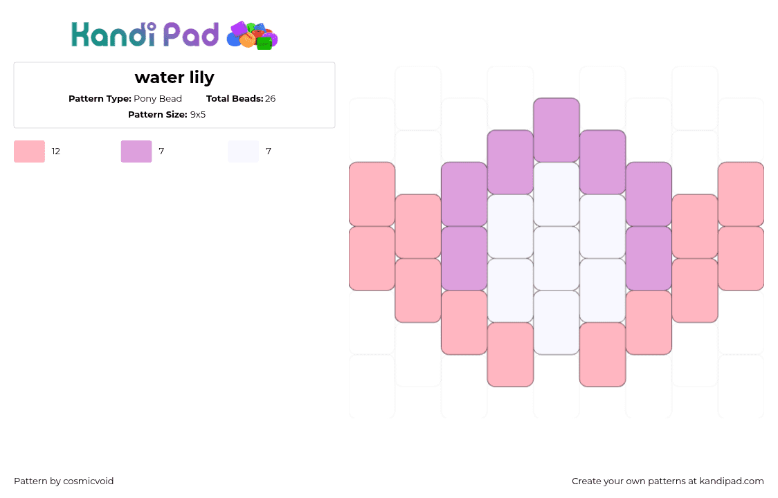 water lily - Pony Bead Pattern by cosmicvoid on Kandi Pad - 