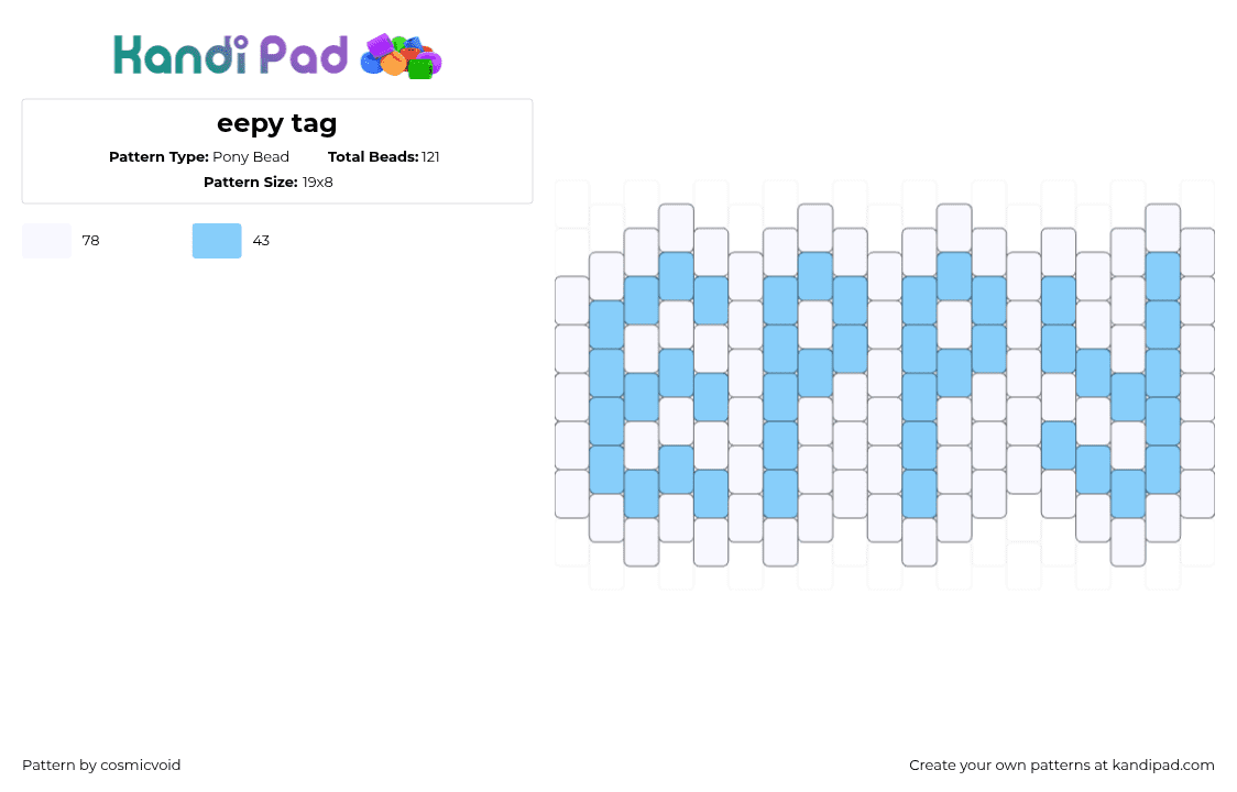 eepy tag - Pony Bead Pattern by cosmicvoid on Kandi Pad - 