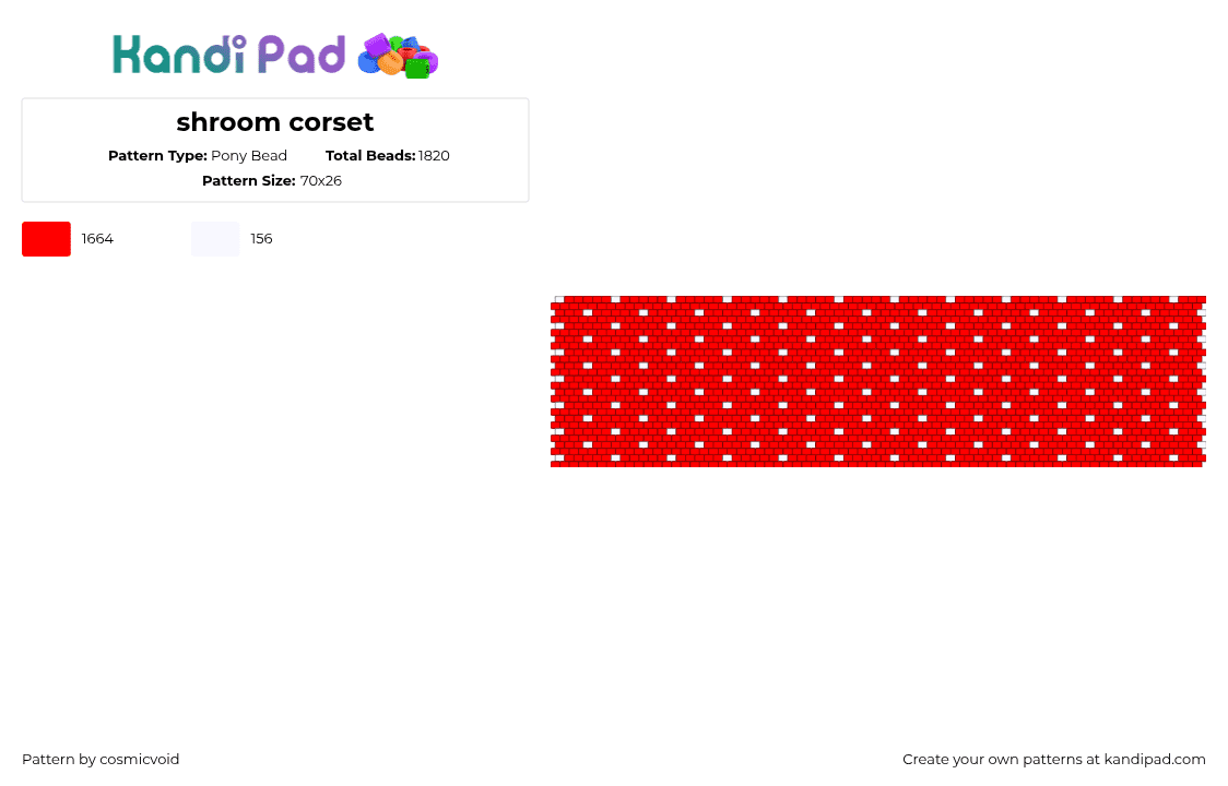 shroom corset - Pony Bead Pattern by cosmicvoid on Kandi Pad - red