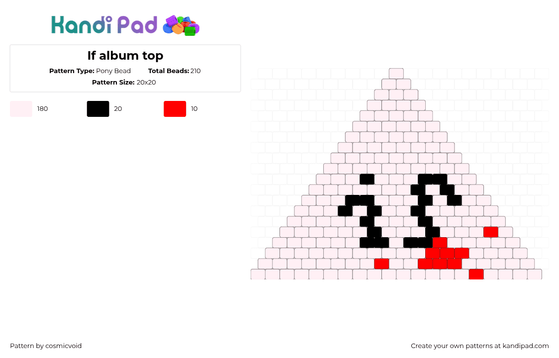If album top - Pony Bead Pattern by cosmicvoid on Kandi Pad - white