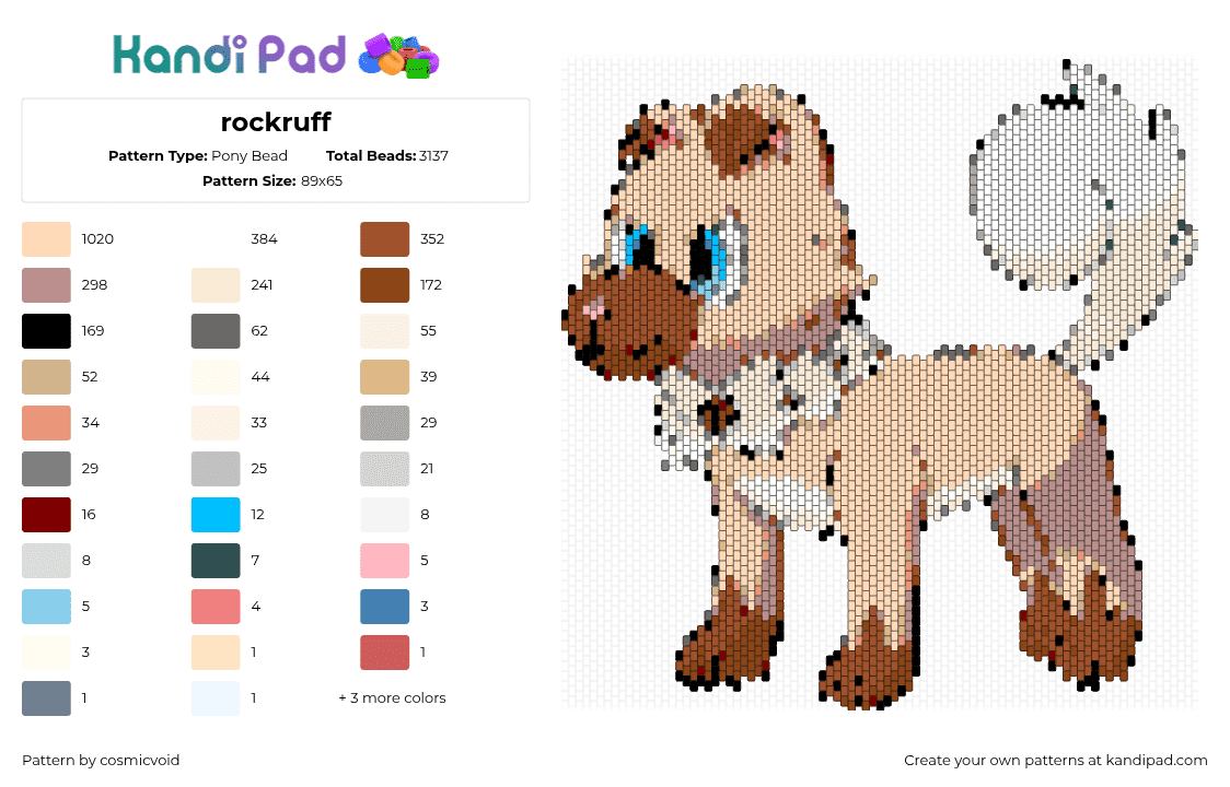 rockruff - Pony Bead Pattern by cosmicvoid on Kandi Pad - 