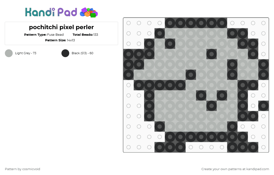 Pochitchi pixel perler Fuse Bead Pattern - Kandi Pad | Kandi Patterns ...