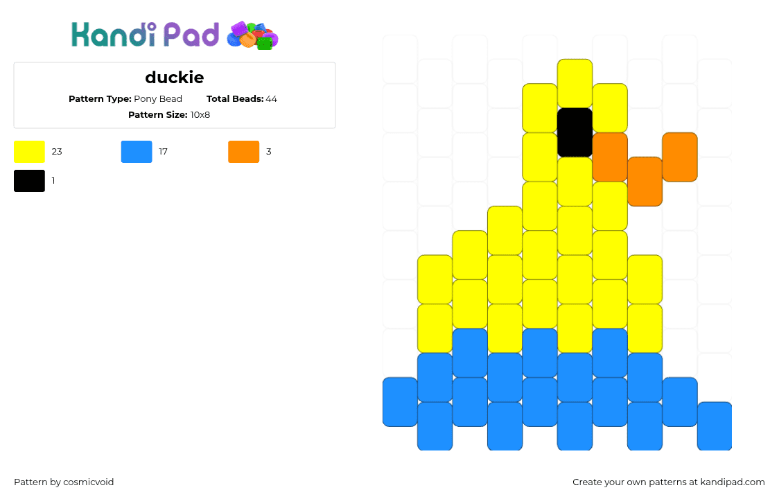 duckie - Pony Bead Pattern by cosmicvoid on Kandi Pad - 