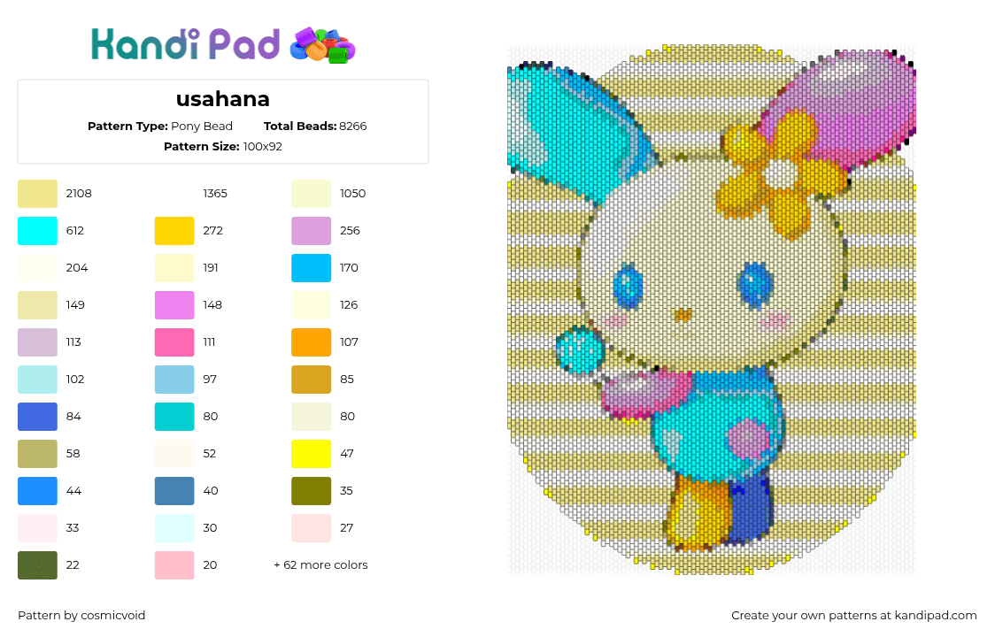 usahana - Pony Bead Pattern by cosmicvoid on Kandi Pad - usahana