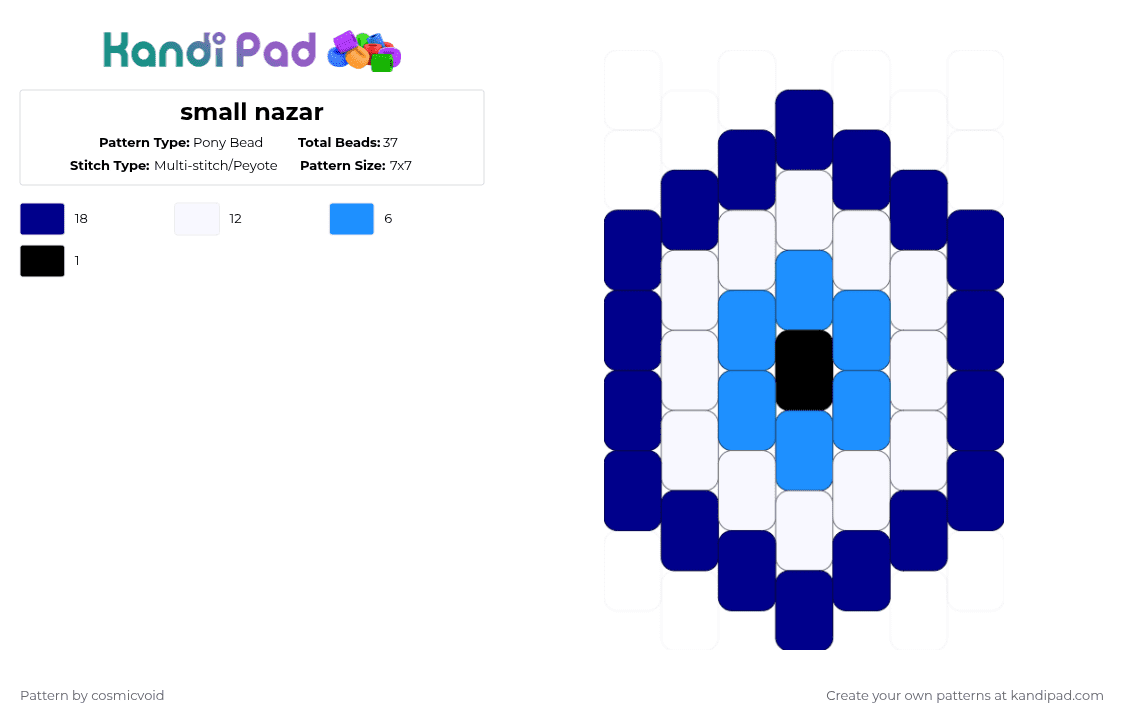 small nazar - Pony Bead Pattern by cosmicvoid on Kandi Pad - purple,cotdintuition