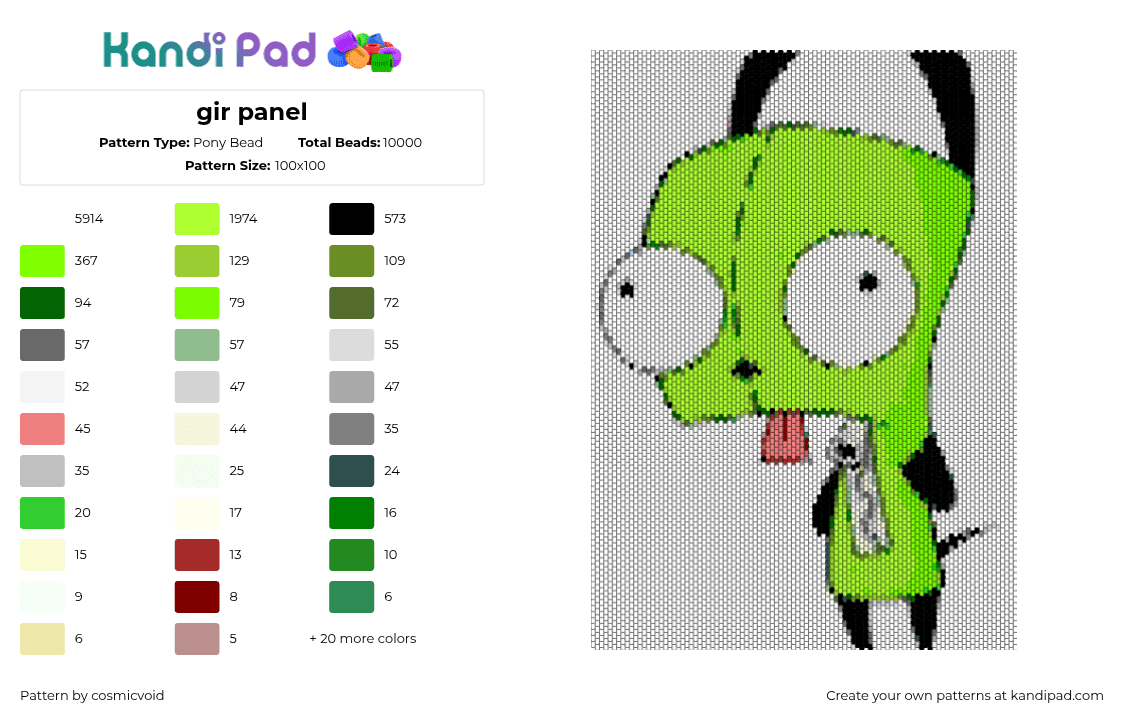 gir panel - Pony Bead Pattern by cosmicvoid on Kandi Pad - 