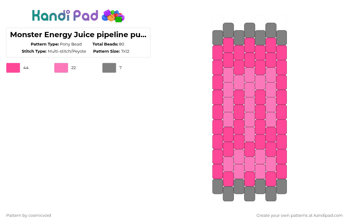 Monster Energy Juice pipeline punch (new can) - Pony Bead Pattern by cosmicvoid on Kandi Pad - 