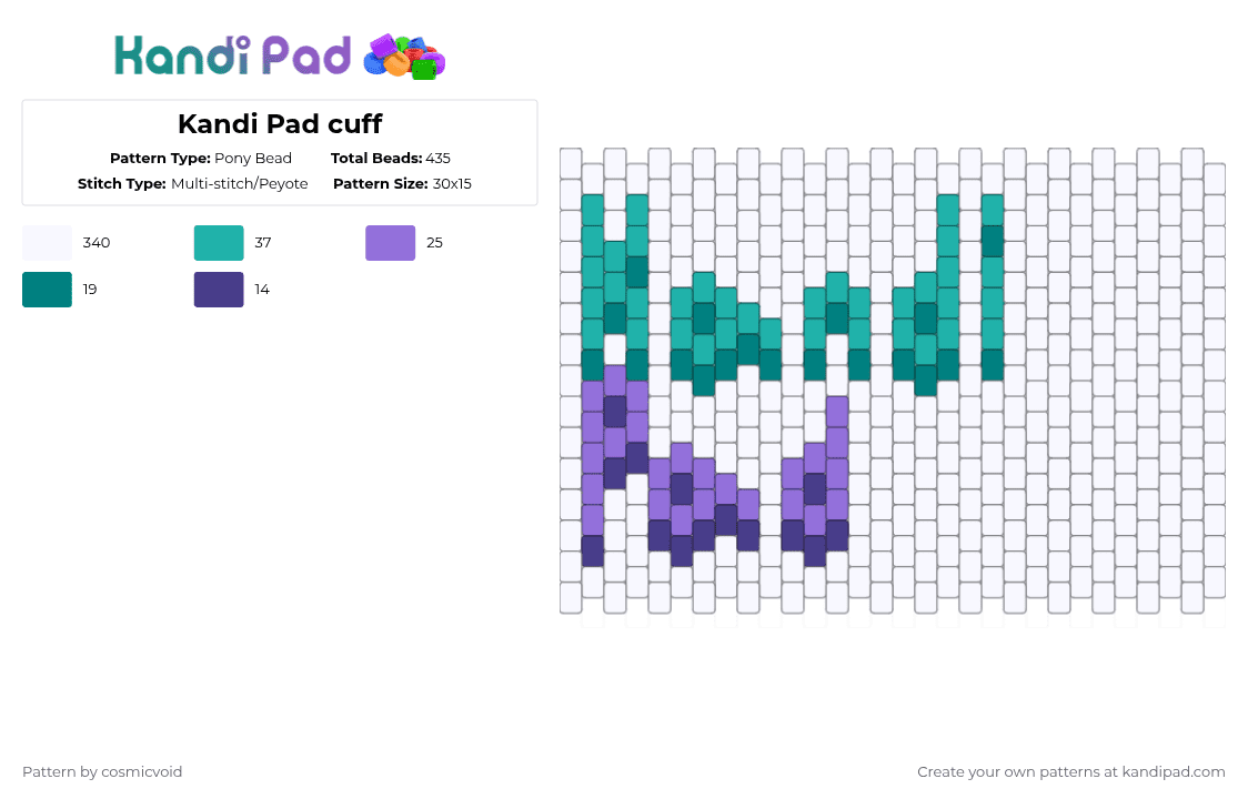 Kandy Pattern Kandi Pad cuff Pony Bead Pattern - Kandi Pad | Kandi Patterns, Fuse ...
