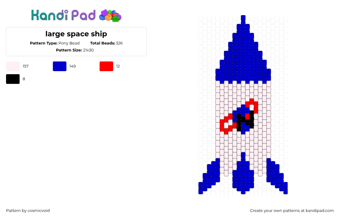 large space ship - Pony Bead Pattern by cosmicvoid on Kandi Pad - purple