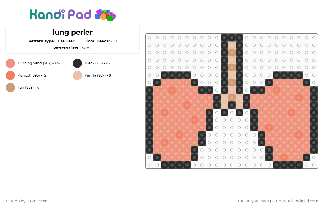 lung perler - Fuse Bead Pattern by cosmicvoid on Kandi Pad - orange