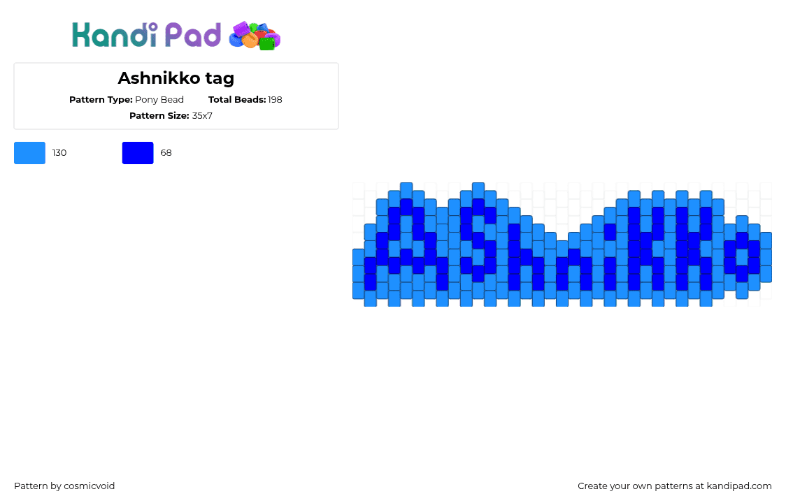 Ashnikko tag - Pony Bead Pattern by cosmicvoid on Kandi Pad - purple,light blue