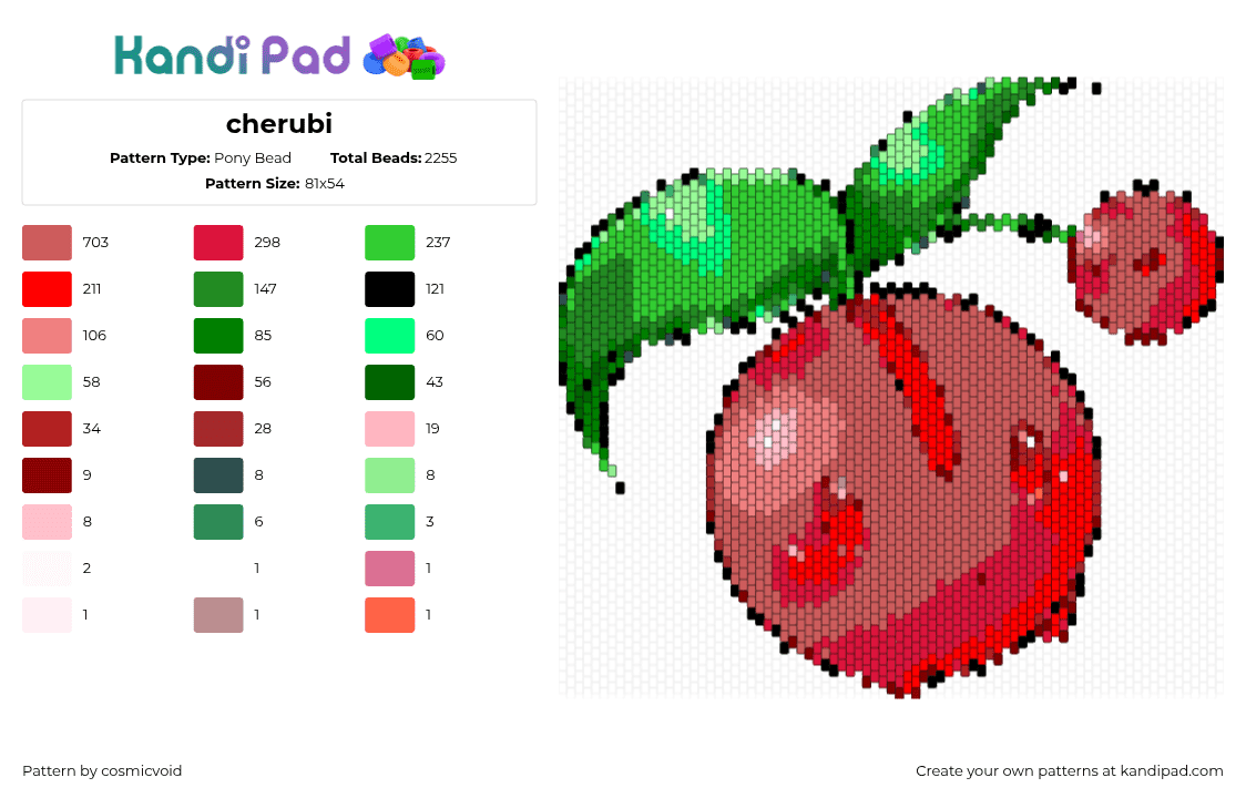 cherubi - Pony Bead Pattern by cosmicvoid on Kandi Pad - 