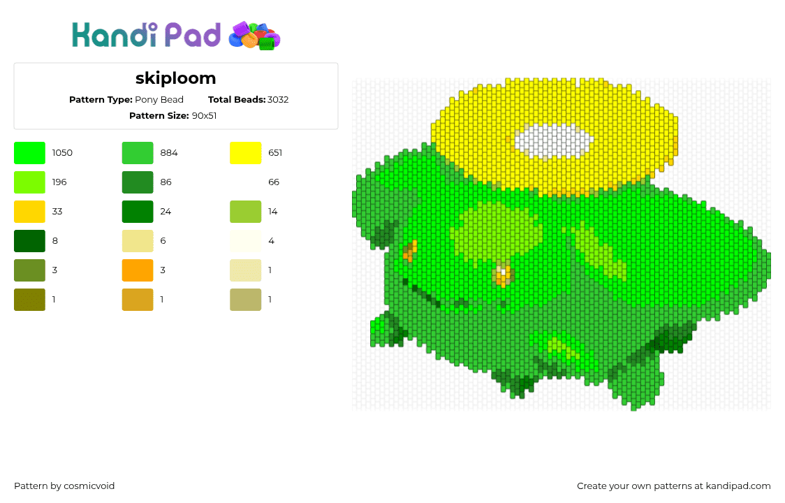 skiploom - Pony Bead Pattern by cosmicvoid on Kandi Pad - 