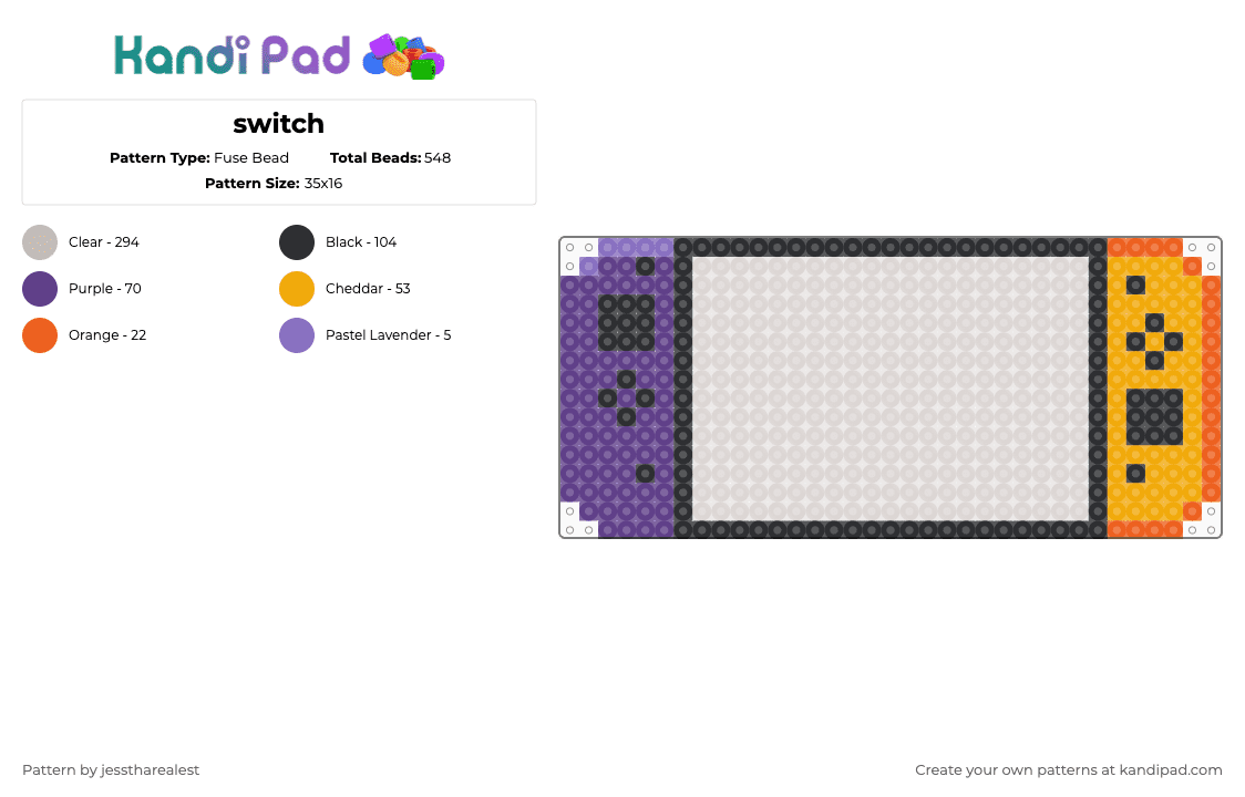 switch - Fuse Bead Pattern by jesstharealest on Kandi Pad - beige