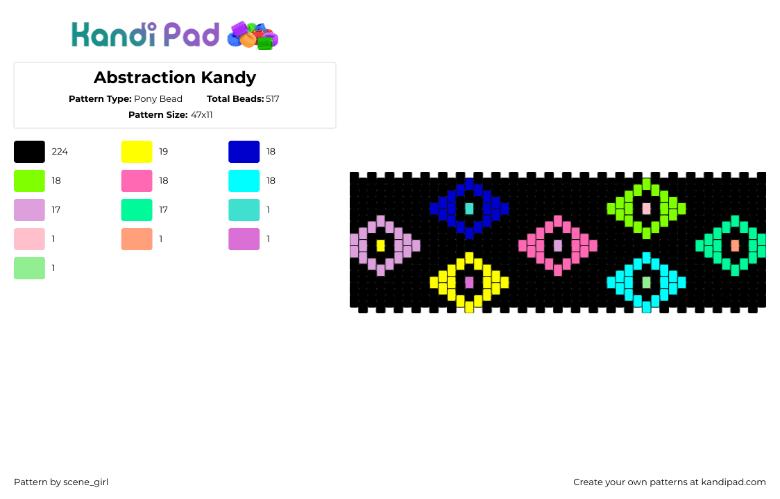 Abstraction Kandy - Pony Bead Pattern by scene_girl on Kandi Pad - 