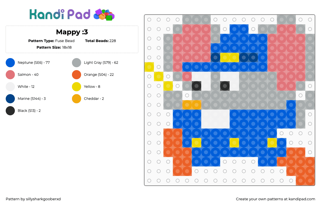 Mappy :3 - Fuse Bead Pattern by sillysharkgooberxd on Kandi Pad - 