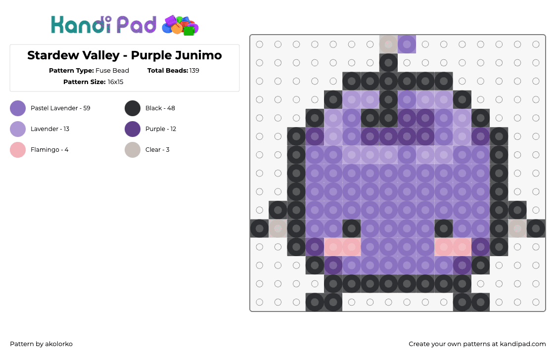 Stardew Valley - Purple Junimo - Fuse Bead Pattern by akolorko on Kandi Pad - junimo,stardew valley,character,video game,purple