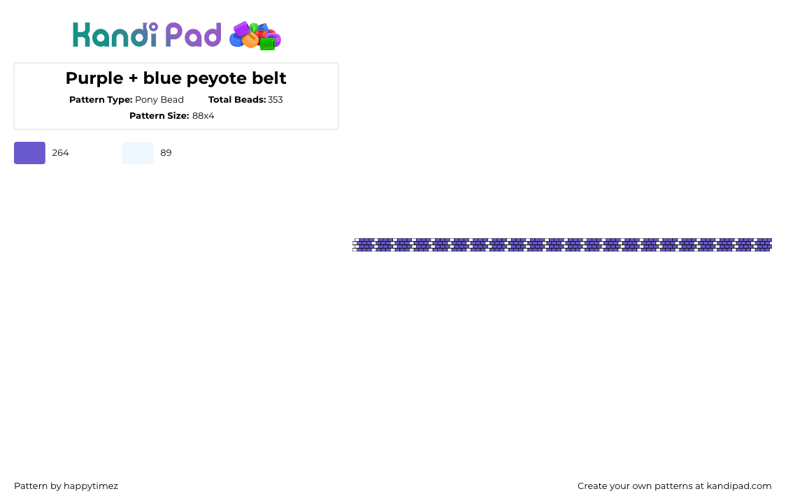 Purple + blue peyote belt - Pony Bead Pattern by happytimez on Kandi Pad - belt,stripes,repeating,clothing,purple,blue