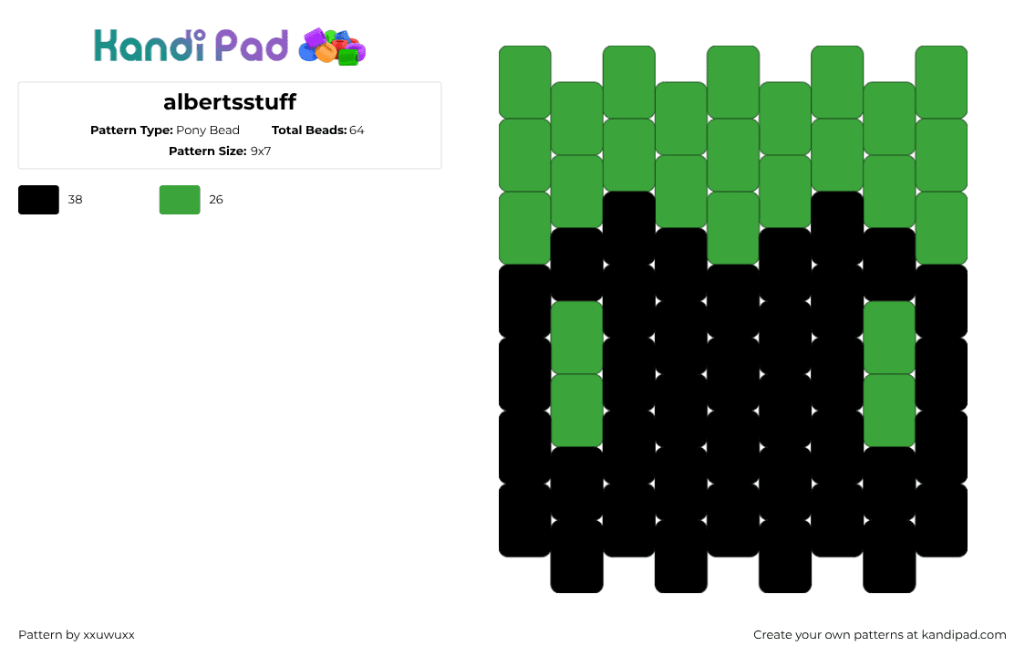 albertsstuff - Pony Bead Pattern by xxuwuxx on Kandi Pad - albertsstuff,youtuber,face,yellow,green