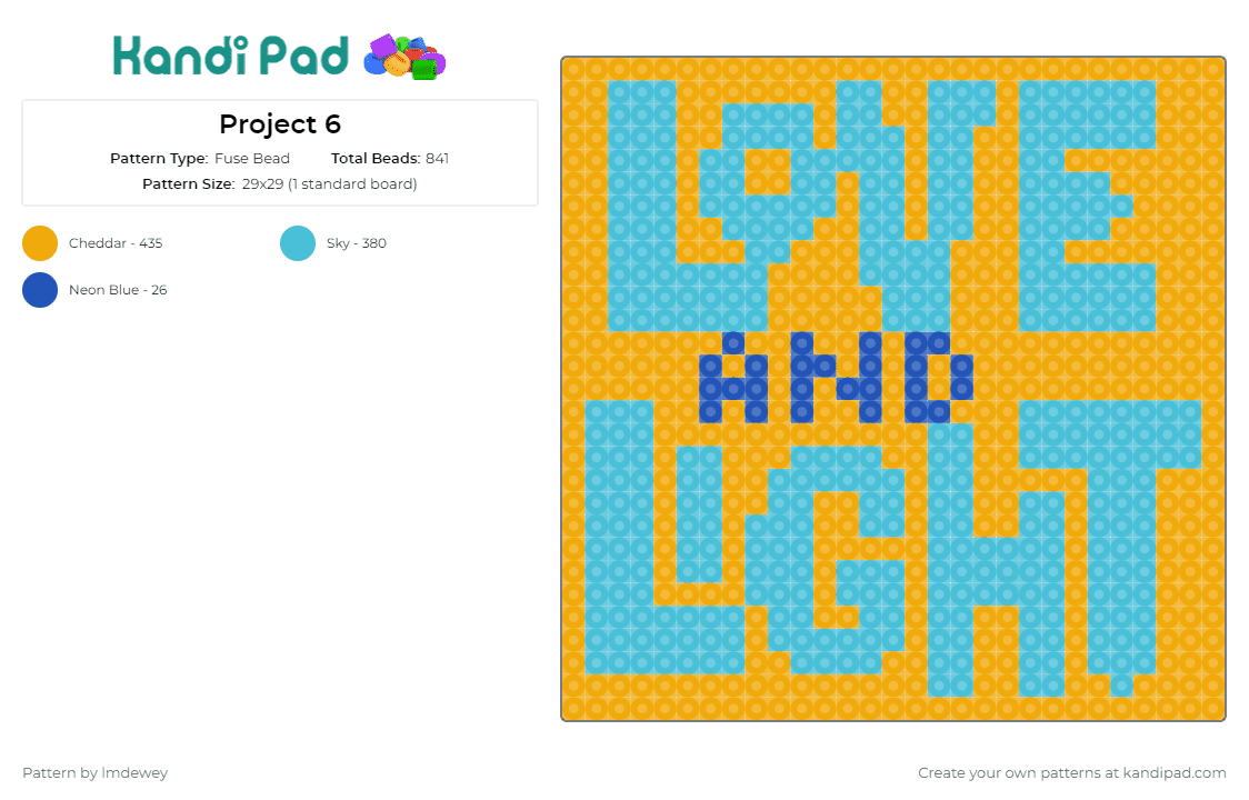 Project 6 - Fuse Bead Pattern by lmdewey on Kandi Pad - love and light