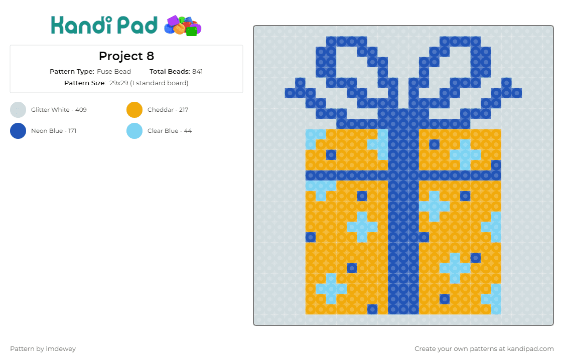 Project 8 - Fuse Bead Pattern by lmdewey on Kandi Pad - gifts,presents,wrapping paper