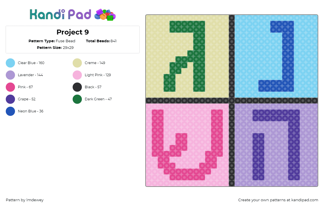 Project 9 - Fuse Bead Pattern by lmdewey on Kandi Pad - dreidels