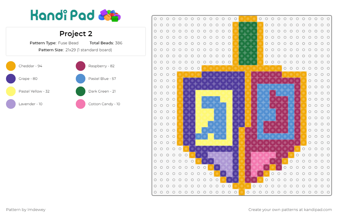 Project 2 - Fuse Bead Pattern by lmdewey on Kandi Pad - dreidels