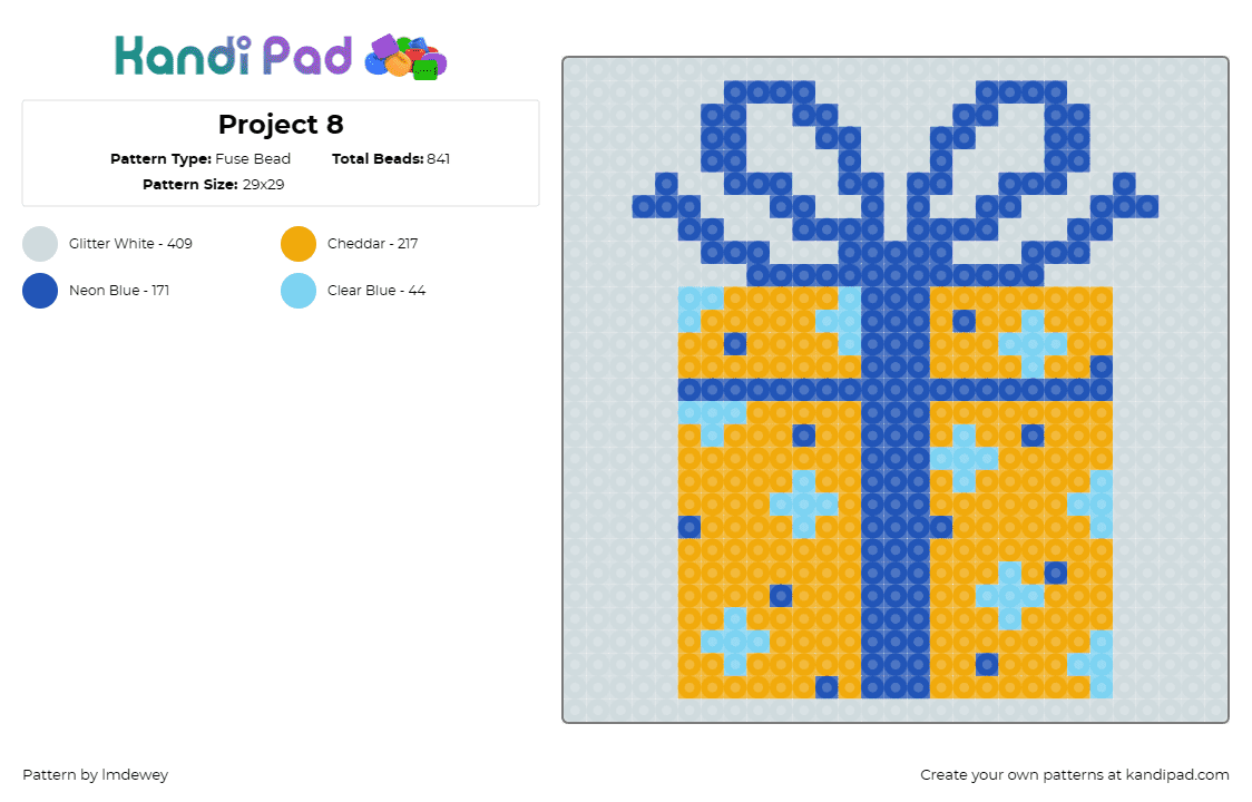 Project 8 - Fuse Bead Pattern by lmdewey on Kandi Pad - gifts,presents,wrapping paper