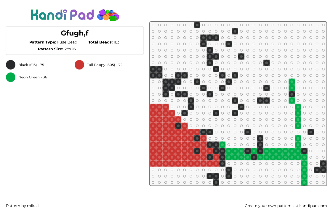 Gfugh,f - Fuse Bead Pattern by mikail on Kandi Pad - 