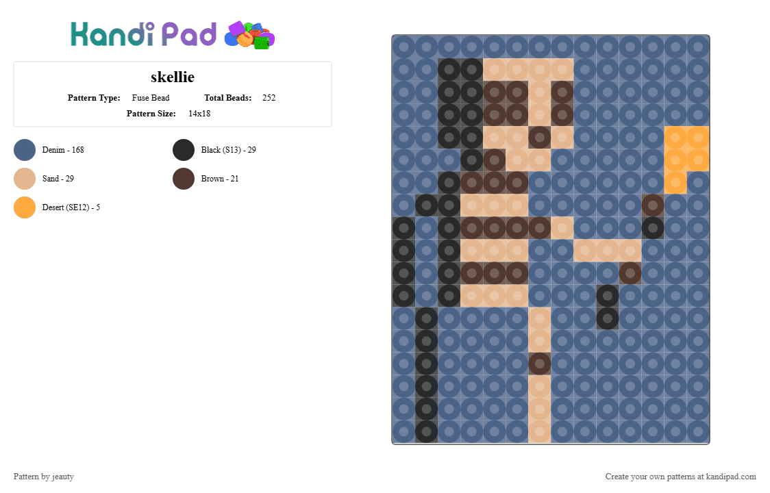 skellie - Fuse Bead Pattern by jeauty on Kandi Pad - blue